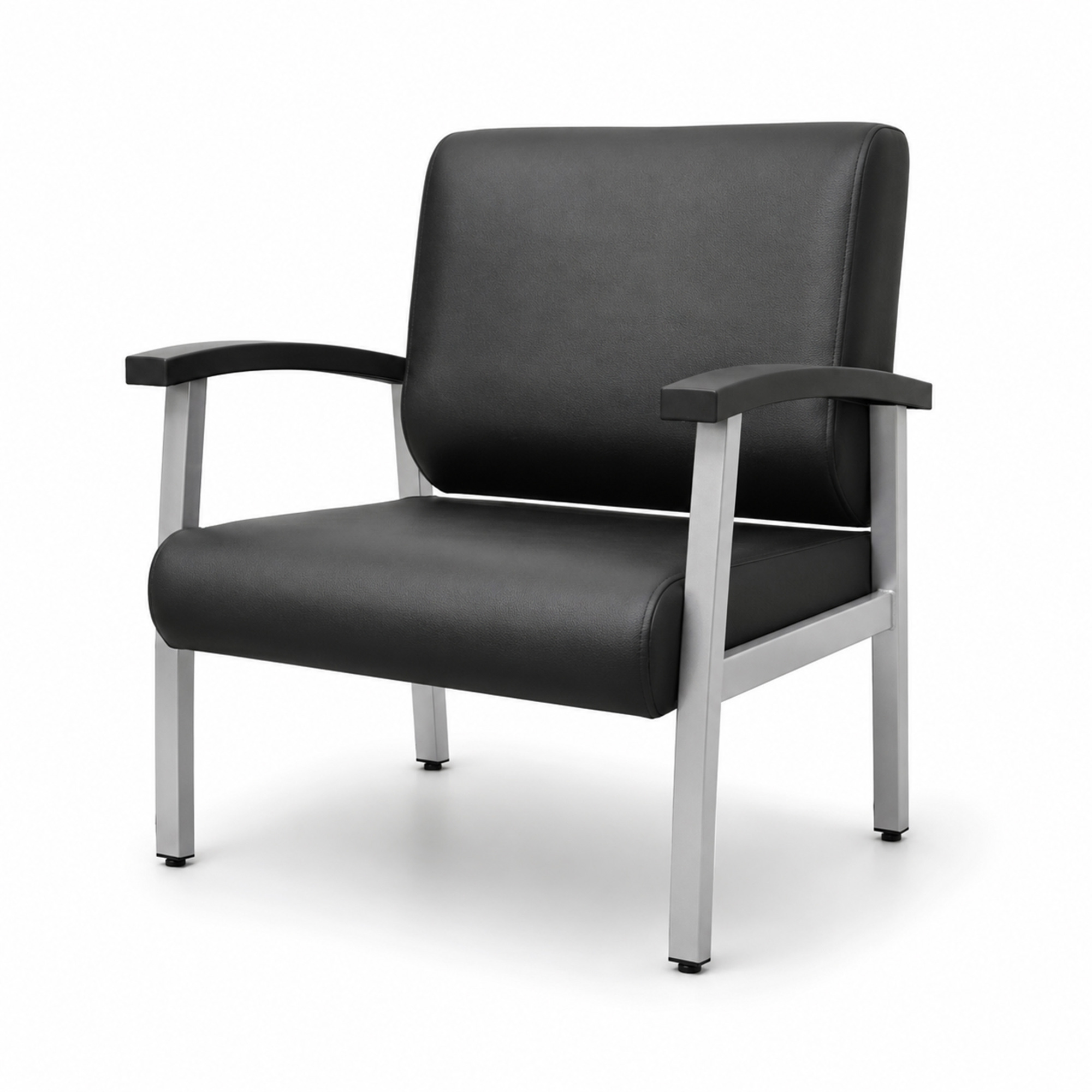 Regency Bariatric Reception and Waiting Room Chair with Arms, 31in.W, 450-Lb. Capacity, Black Vinyl, Model# CH3902BVL